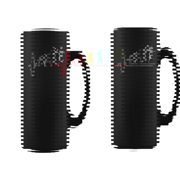 Handball Playerintage Retro Heartbeat Evolution Handball Tasse