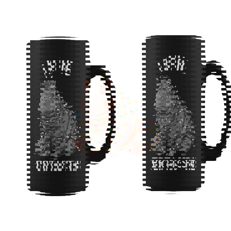 Hippo Christmas I'm Fine Everything Is Fine Wildlife Coffee Mug