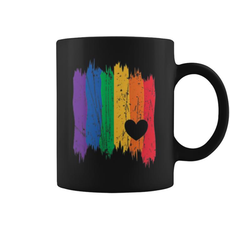Homme Drapeau Arc-En-Ciel Couleursur La Poitrine Motif Déclaration Tasse