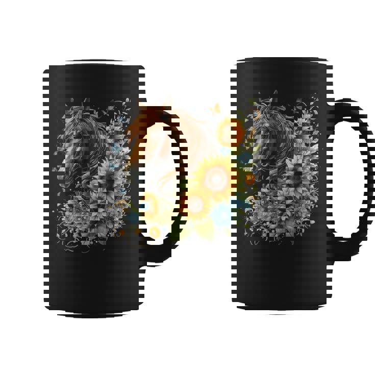 Horse Sunflower Butterfly Country Western Boho Horses Riding Coffee Mug