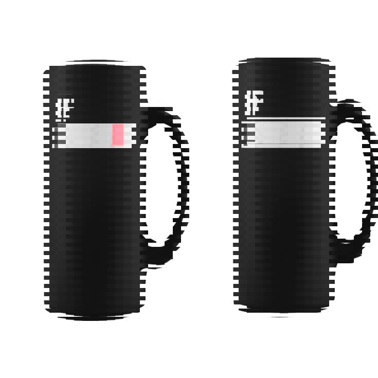 Hpが残りわずか 体力がない 限界 おもしろ ユーモア ゲーム Hpバー 黒 他カラー メンズ レディース 大きいサイズ コーヒーマグ