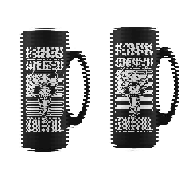 If Genders Confuse You Go Milk A Bull Usa 国旗 アメリカ 長袖tシャツ コーヒーマグ