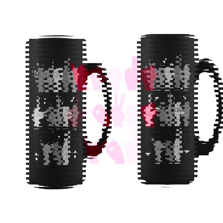 Jesus Loves You ASL Sign Language Christian Valentine Women Coffee Mug