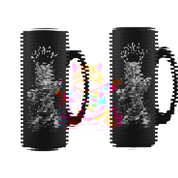Koaya アリゾナ 踊る猫 カラフル かわいい キティ デザイン 長袖tシャツ コーヒーマグ