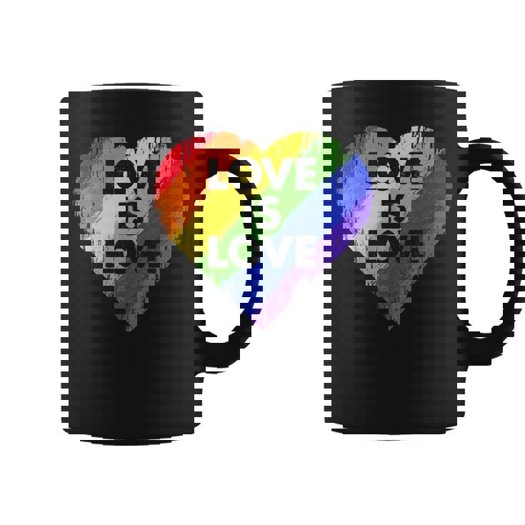 Lgbt Love Is Lovetシャツレトロハートゲイレズビアンプライド月間 コーヒーマグ