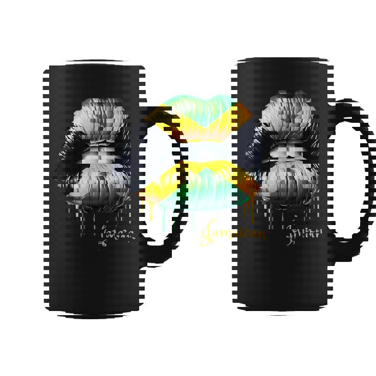 Lips Jamaican Flag Jamaica Love Travelacation コーヒーマグ