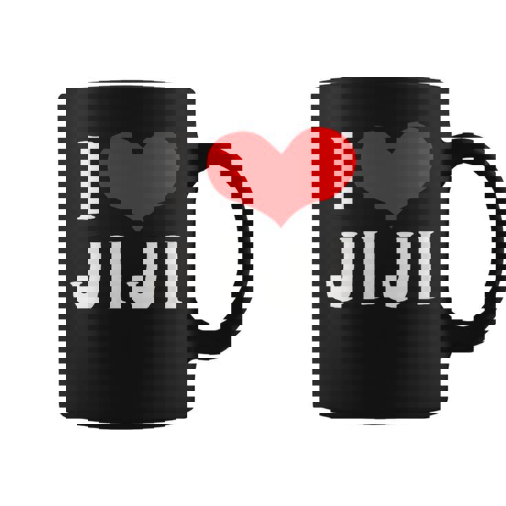 I Love Jiji 愛 ハート じーじ じいじ おじいさん 父の日 家族 家族写真 記念写真 おもしろ かわいい コーヒーマグ