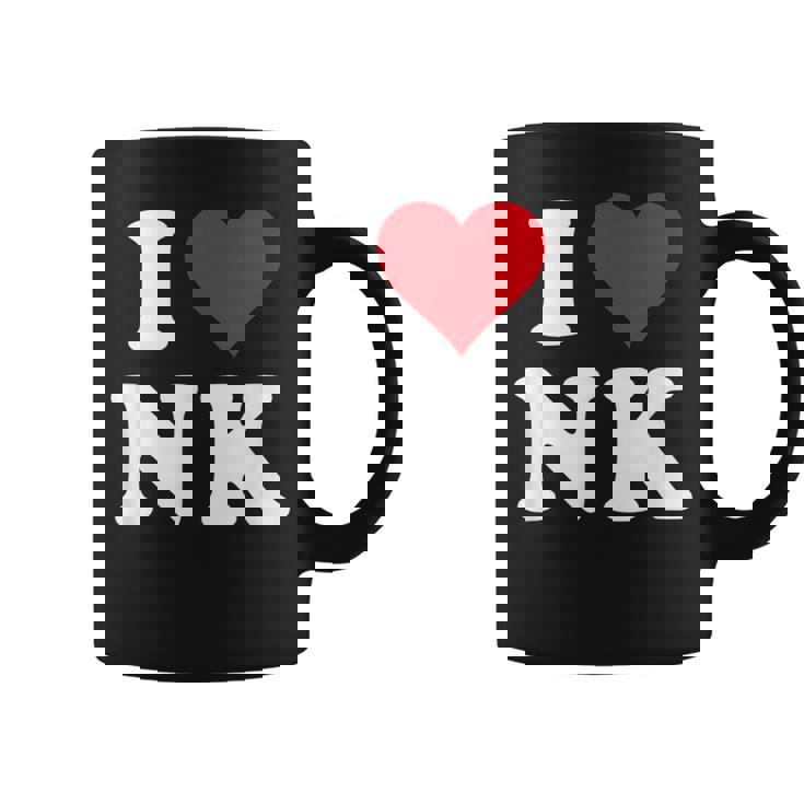 I Love Nk Initials I Heart NK First Last Name N K コーヒーマグ