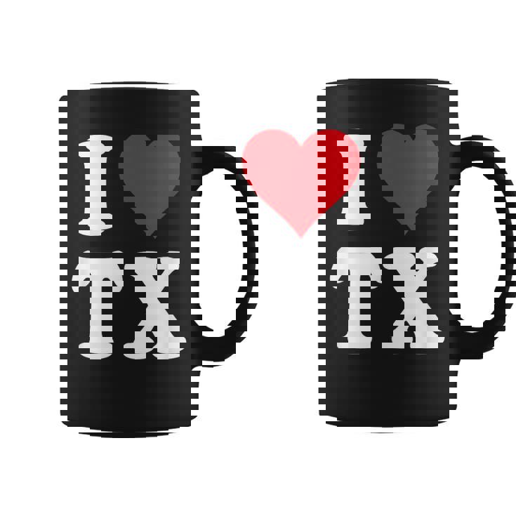 I Love Tx Initials I Heart TX First Last NameX コーヒーマグ