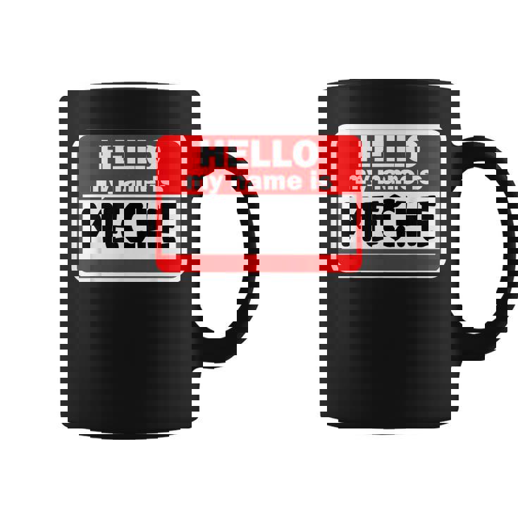 Meche Hello Hi My Name Is ネームオン カスタム コーヒーマグ