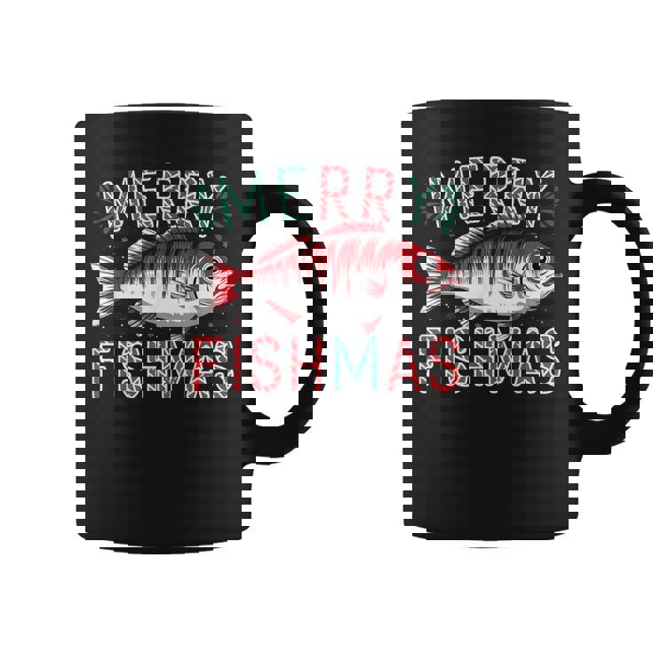 Merry Fishmas Bass Fishing Ugly Christmas For Anglers Coffee Mug