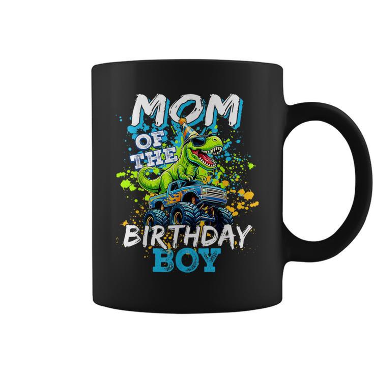 Mom Of The Birthday Boy Monster Truck Dinosaur Bdayt Rex Coffee Mug