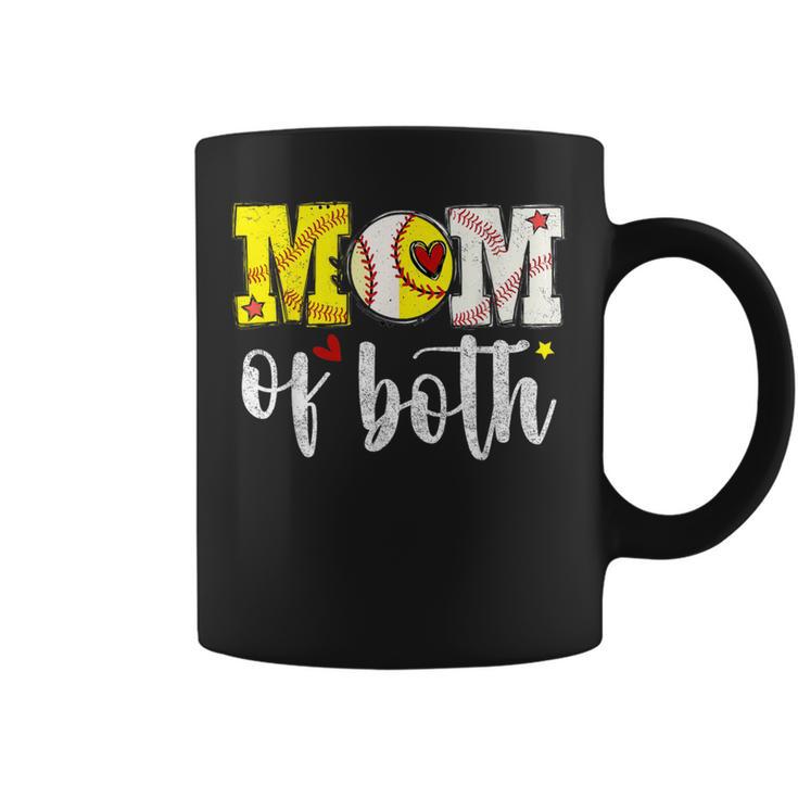 Mom Of Both Baseball Softball Coffee Mug