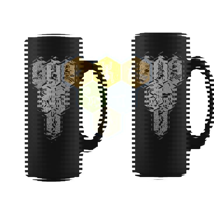 Nazca Linesナスカラインズ レトロなクモ 猿 宇宙人 鳥 六角形 コーヒーマグ