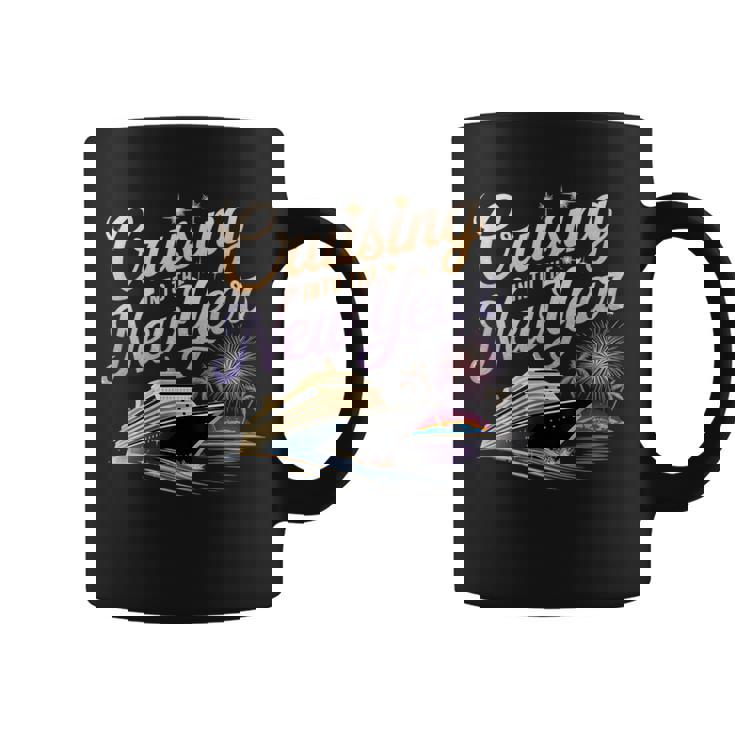 New Year 2026 Cruise Party Celebrations -Adults Black Small Short Sleeve Crew Collar Straight Fit Polyester 100 Unique New Year's Eve Cruise Coffee Mug