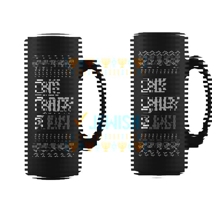 Nice Naughty Jewish Ugly Christmas Sweater Hanukkah Coffee Mug