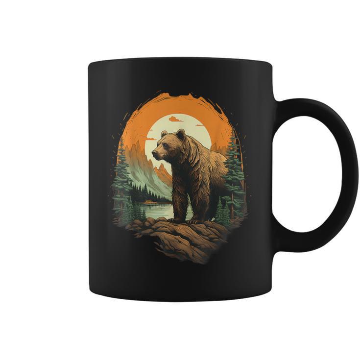 Oso Colorido Paisaje Bosqueidailvestre Animales Amantes Taza de café