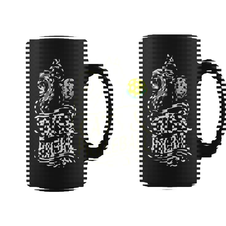 Pickleball Player 猫オーナーピックルボール キティ好きの服 コーヒーマグ