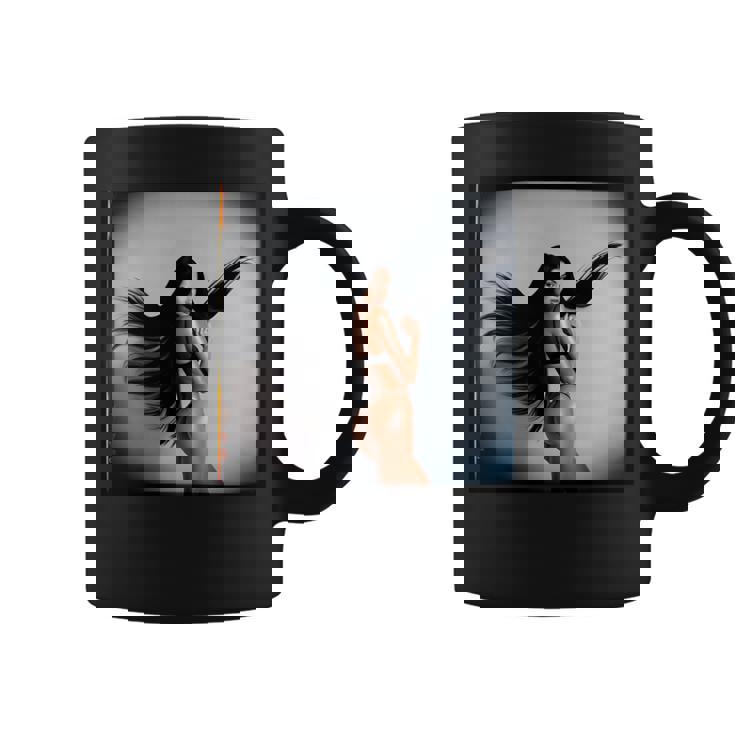 Pinup Girl 男性用 セクシーなブルネットファッションモデル 長袖tシャツ コーヒーマグ