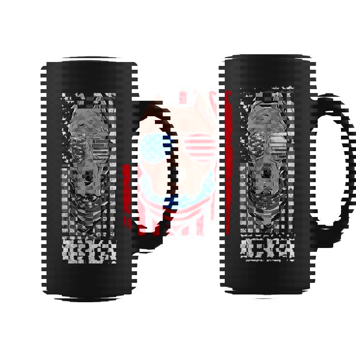 Pit-Bull Usa 愛国的な犬服 アメリカ国旗 メンズ コーヒーマグ