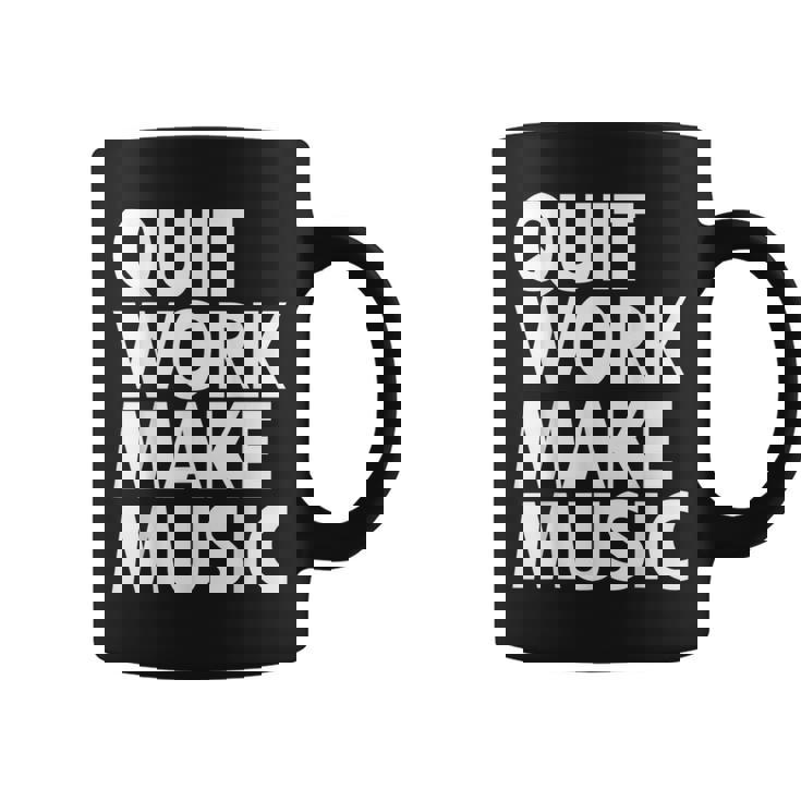 Quit Work Make Music 半袖 コーヒーマグ