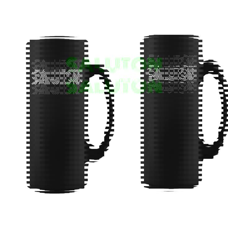 Saluton エスペラントのヘロ レトロテキスト コーヒーマグ