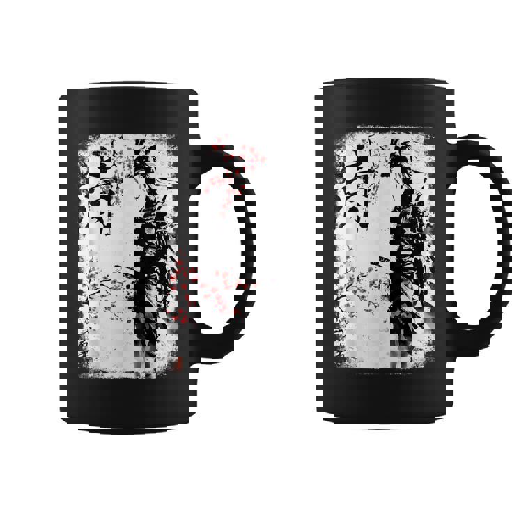 Samurai Giraffe Ninja Budo Japan Worrior Cherry Blosson コーヒーマグ