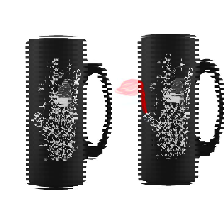 Santa Rock Hand Sign Language Christmas Rock Music Lover Coffee Mug