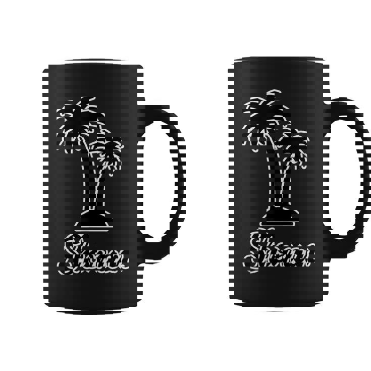 Shonan（湘南）サーファー ヤシの木 パームツリー（黒 ブラック 文字）【47都道府県】ジモt ティ コーヒーマグ