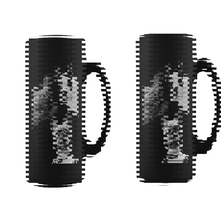 Sneaky フレンチブルドッグ ドッグ ドッグ フレンチ ポッキング ヘッド フェイス 長袖tシャツ コーヒーマグ