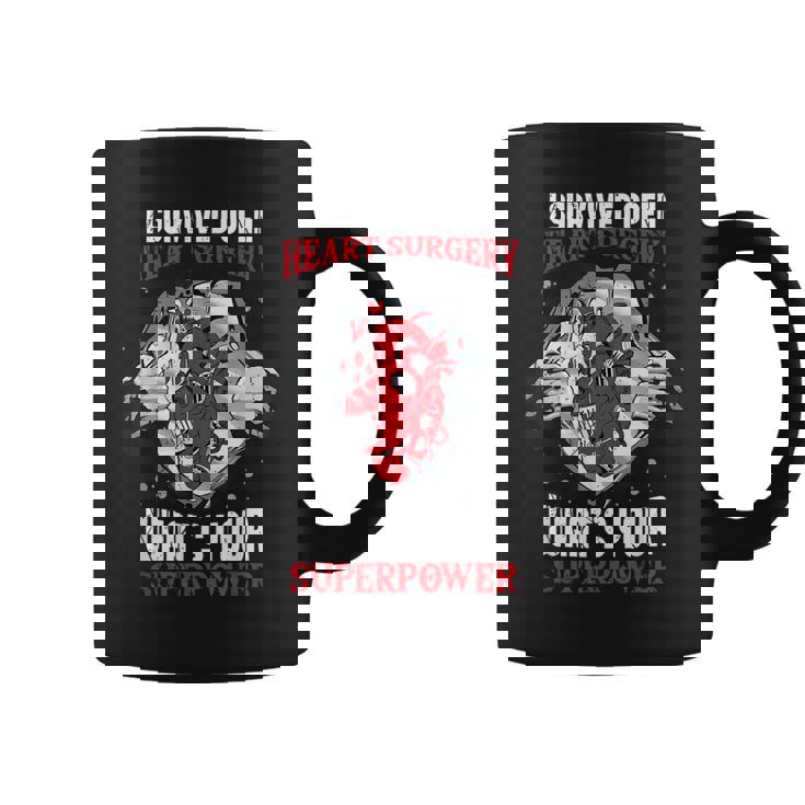 I Survived Open Heart Surgery What's Your Superpower Coffee Mug