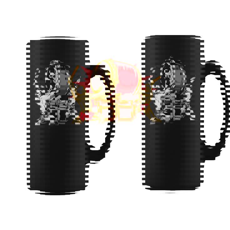 Taiko 男性太鼓太鼓奏者みつどもえグラフィックデザインギフト コーヒーマグ