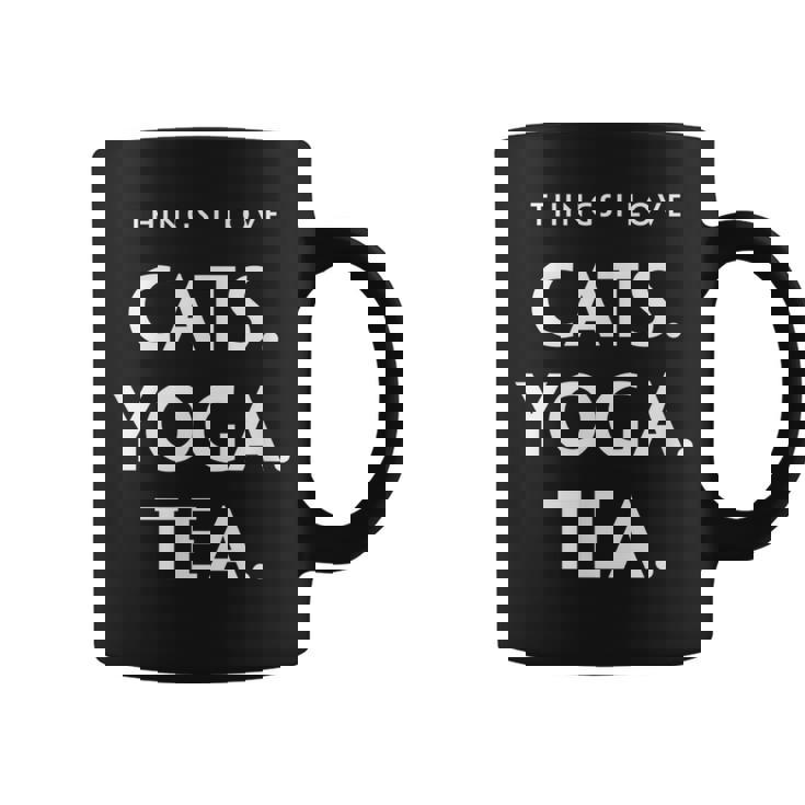 Things I Love Cats Yoga Tea Fun Cat ヨガtシャツ コーヒーマグ