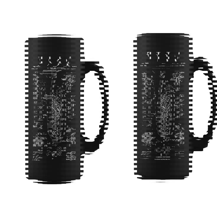 Tuba ビンテージ 特許 チュービスト 図面 プリント コーヒーマグ