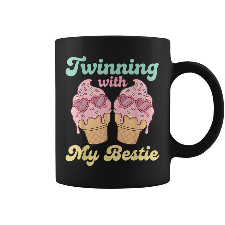 Twinning With My Bestie Matching Twins Day Ice Cream Coffee Mug