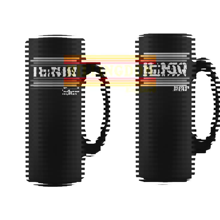 Vintage 80s Hillingdon England Retro Graphic Coffee Mug