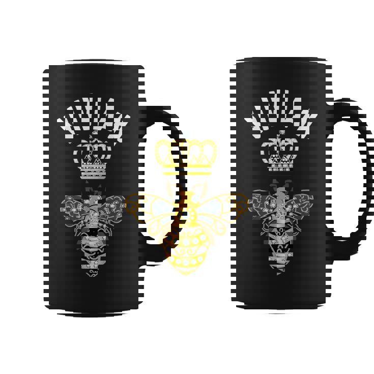 Vivian 名前ivian 誕生日 ギフト 女王 王冠 蜂 ヴィヴィアン コーヒーマグ