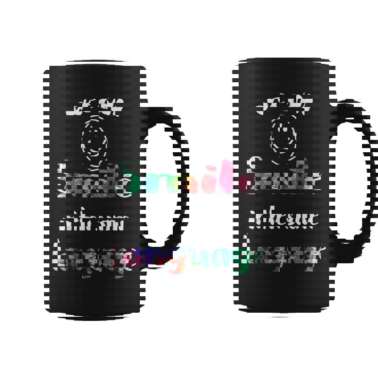 We Allmile In Theame Language かわいい 平等 スマイル コーヒーマグ