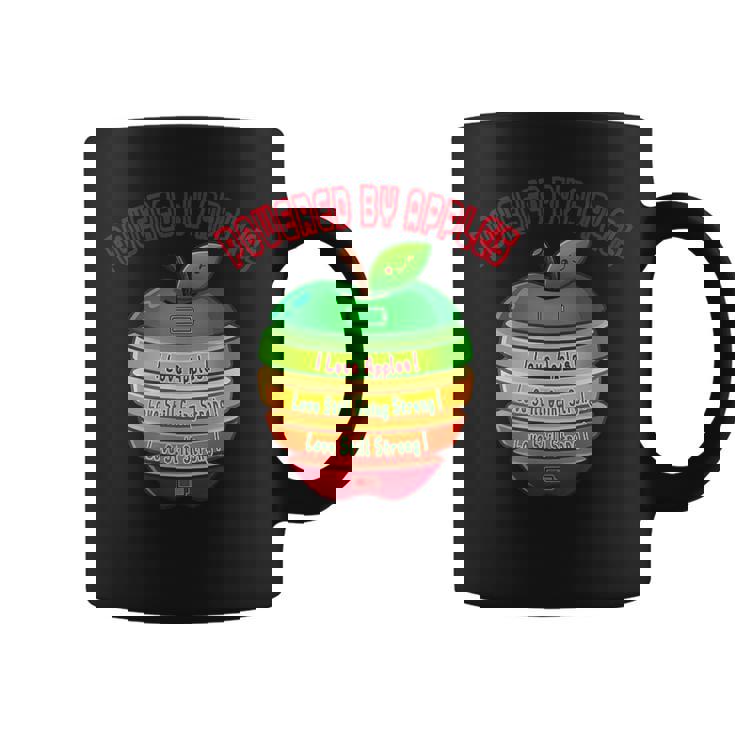 「Powered By Apples（リンゴの力）」リンゴ スライス 充電 バッテリー 残量 おもしろみ 可愛い コーヒーマグ