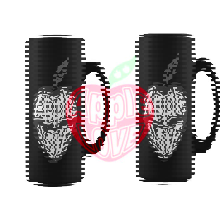 「Red Apple Fresh Fruit 」 ハート型 Love りんご フルーツ ユニークデザイン 長袖tシャツ コーヒーマグ