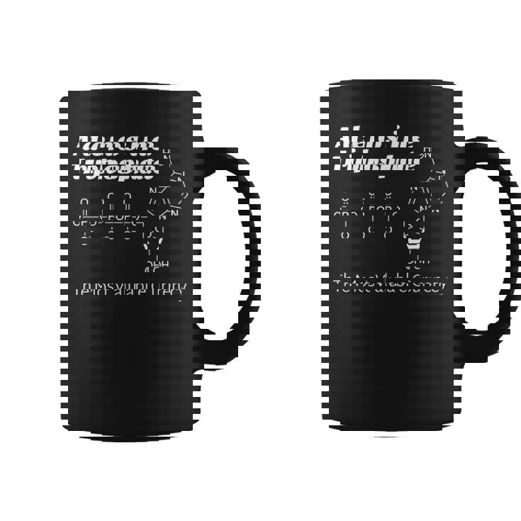 「アデノシン三リン酸（さんリンさん）：世界で一番 貴重な通貨」英語 生物学 生化学 生物化学 科学 理科 有機化学 長袖tシャツ コーヒーマグ