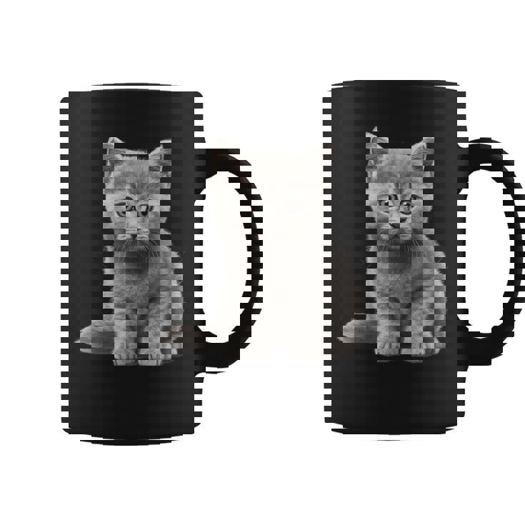 かわいいブリティッシュショートヘア 猫好きの子猫 コーヒーマグ