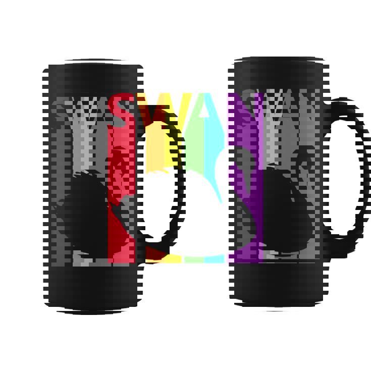 かわいいレインボースワンの鳥が好きな人 長袖tシャツ コーヒーマグ