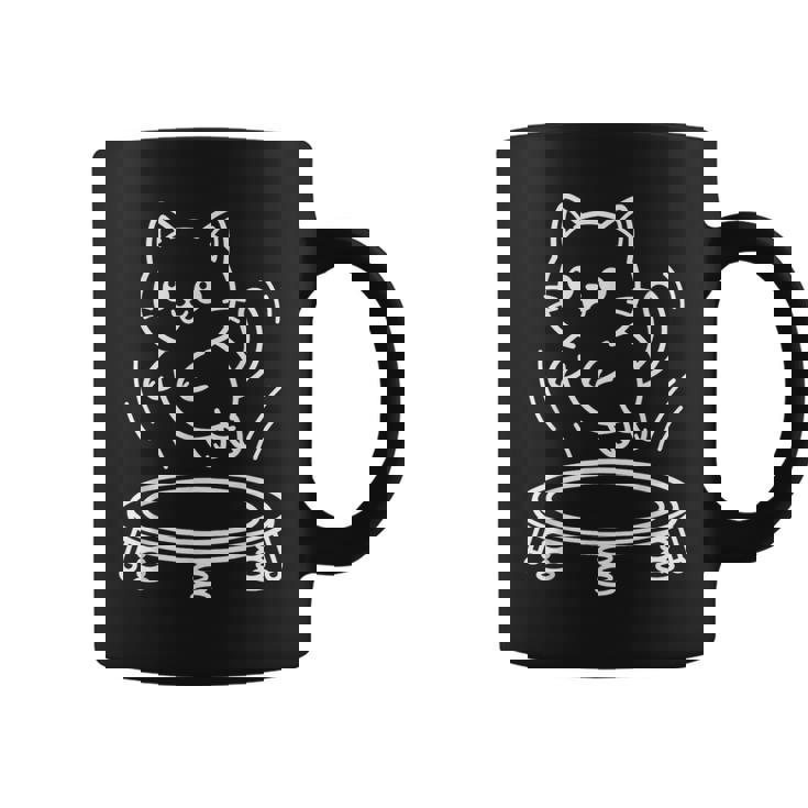 かわいい猫トランポリンシンクロナイズド・トランポリン コーヒーマグ