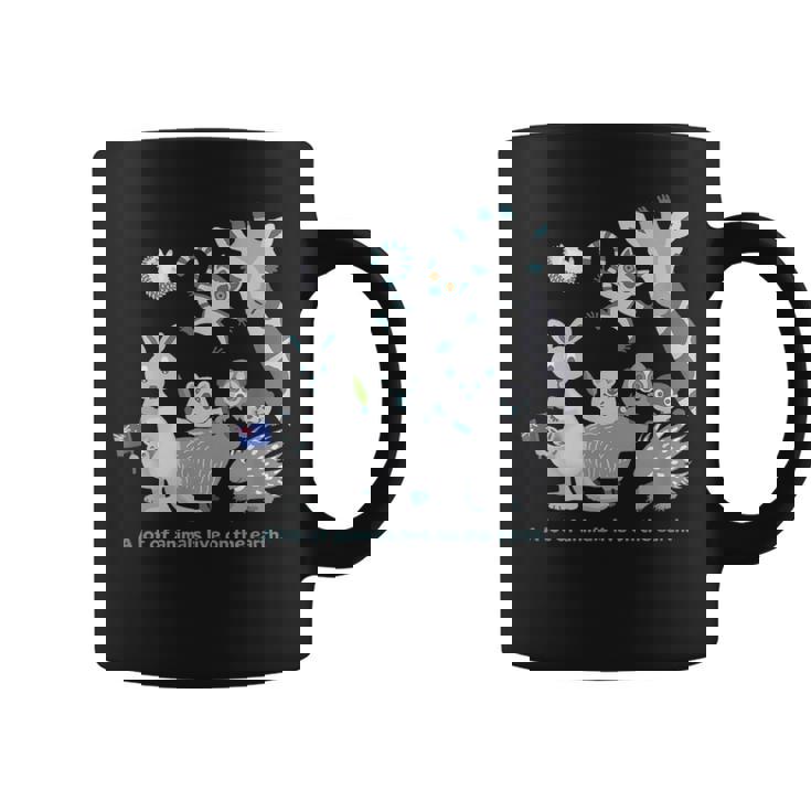 みんなの地球 アニマル キリン カンガルー カピバラ クアッカワラビー ワオキツネザル ハリネズミ メンズ レディース コーヒーマグ