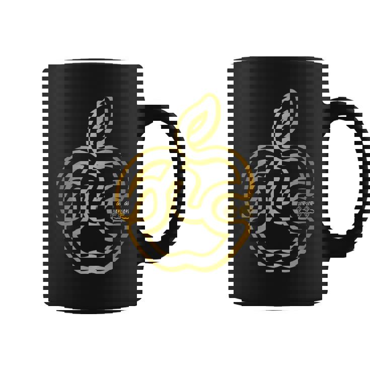 りんご フルーツ ひらがな 隠し文字 タイポグラフィ ユニーク おもしろみ デザイン コーヒーマグ