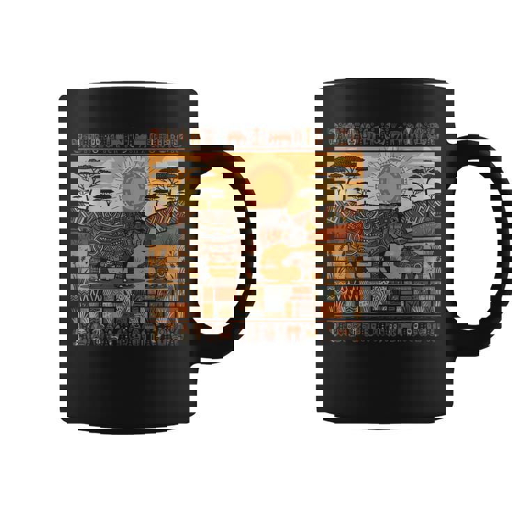 アフリカカバファミリー 部族 ケンテ柄 サファリ ガーナ コーヒーマグ