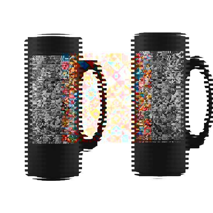 アメリカンキルト カラフル パッチワーク キルティング キルター ソーイング コーヒーマグ