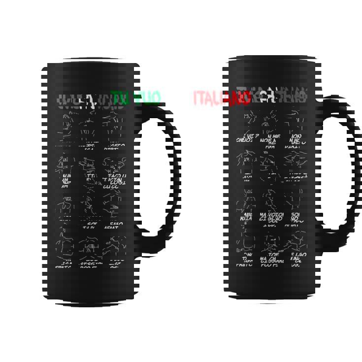 イタリアのジェスチャー、翻訳者、面白いハンドジェスチャー。 コーヒーマグ