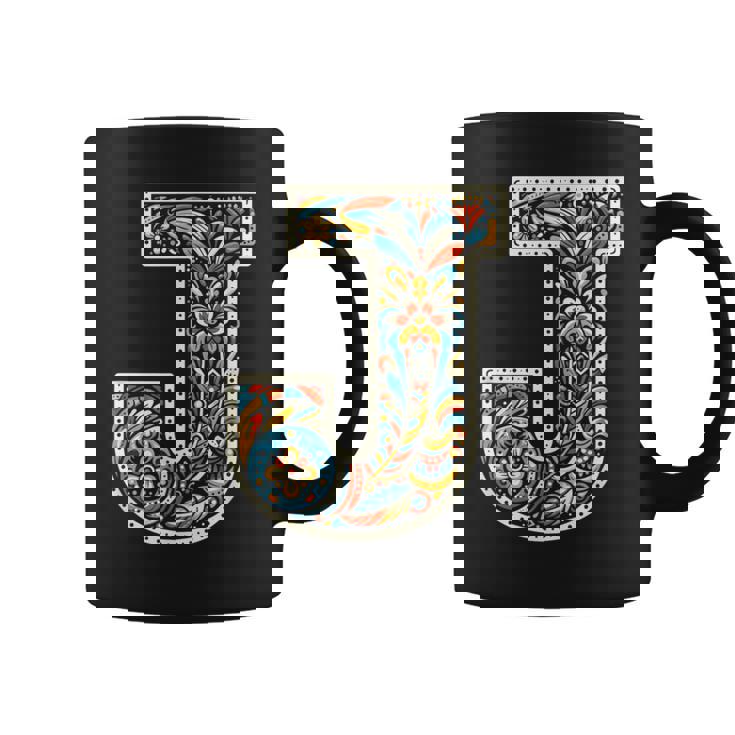 イニシャル 名前 文字 J アルファベット 民芸風 コーヒーマグ